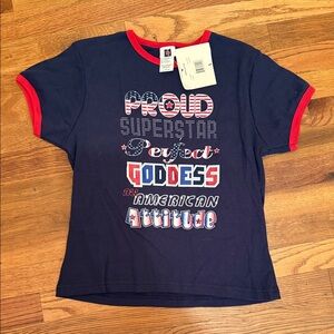 *NWT* Navy Blue Kids Shirt with Red Accents
